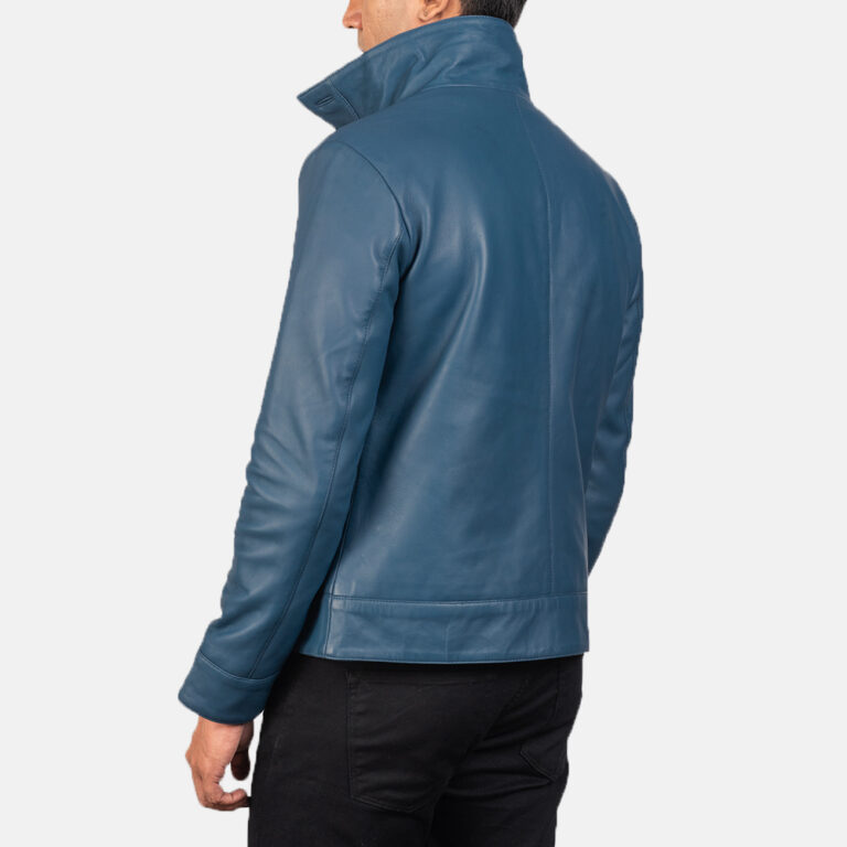 Mens Columbus Blue Leather Bomber Jacket5750-8-1569668882222
